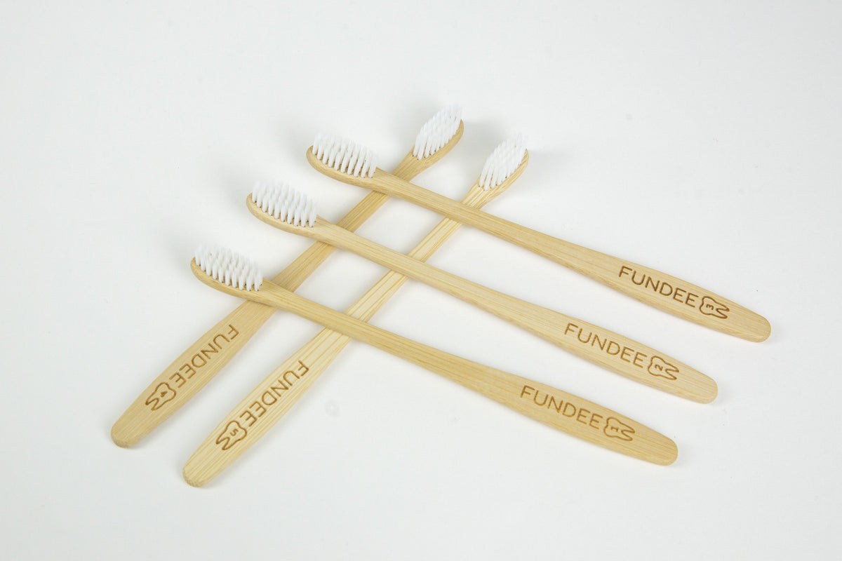 5-Pack FUNDEE Bamboo Toothbrushes | Medium BPA-Free Bristles