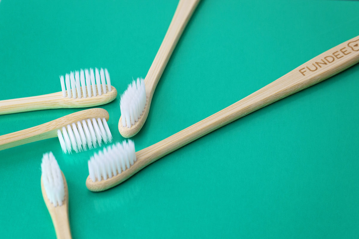 5-Pack FUNDEE Bamboo Toothbrushes | Medium BPA-Free Bristles